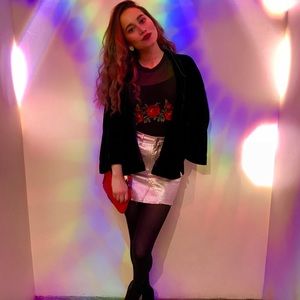 Silver Forever 21 skirt